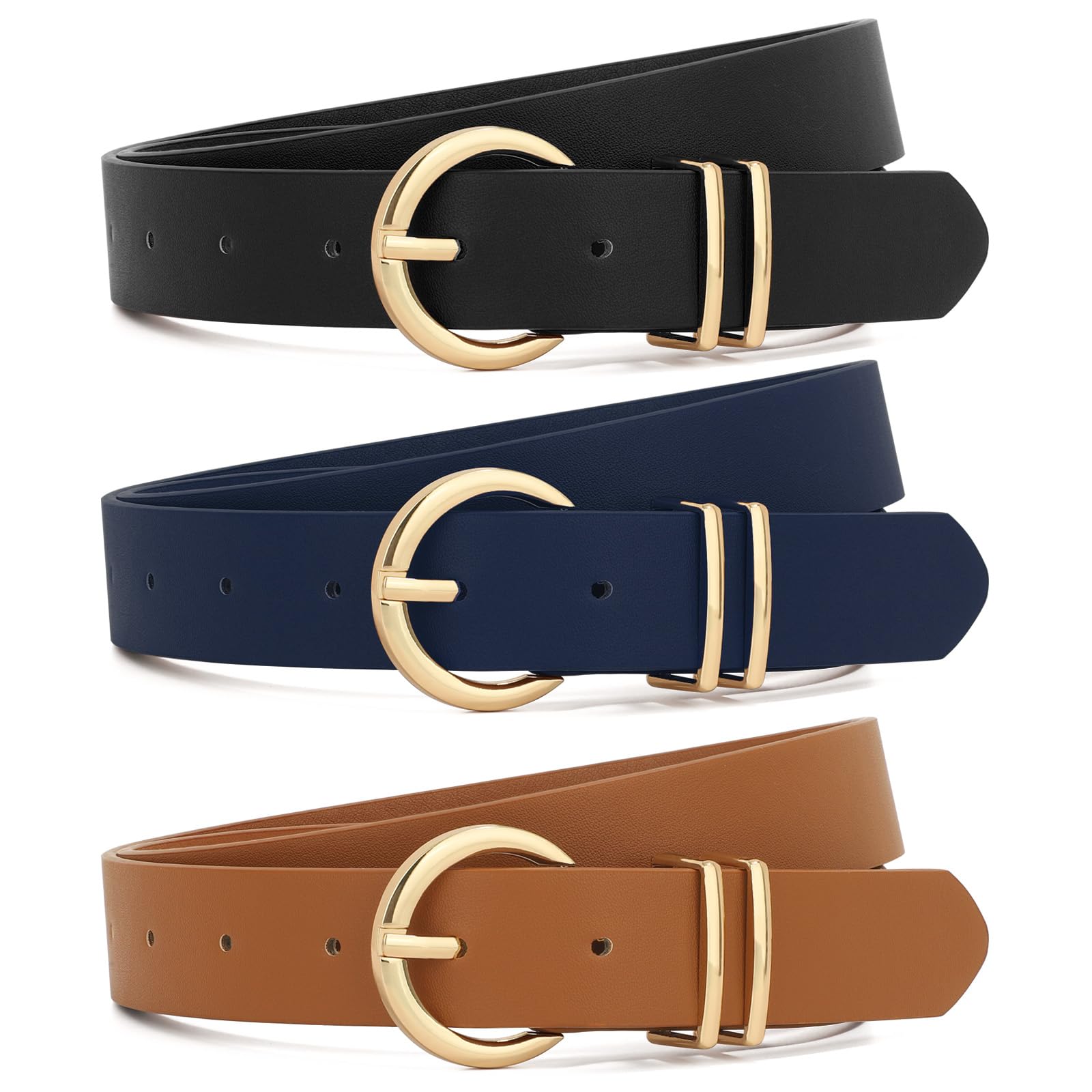 XZQTIVE Pack Women Belts For Jeans Dresses Pants Ladies Leather