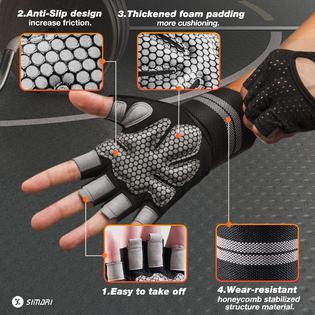 SIMARI Breathable Workout Gloves for Men Women, Padded