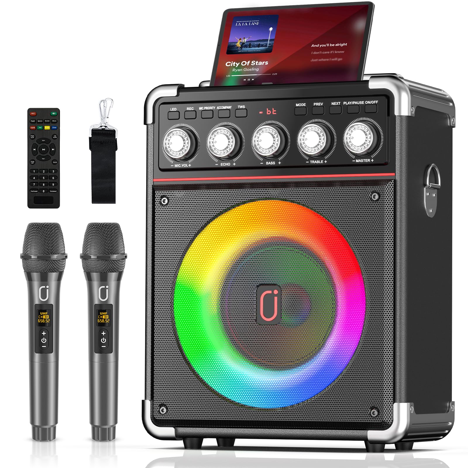 JYX Karaoke Machine With Wireless Microphones For Adults