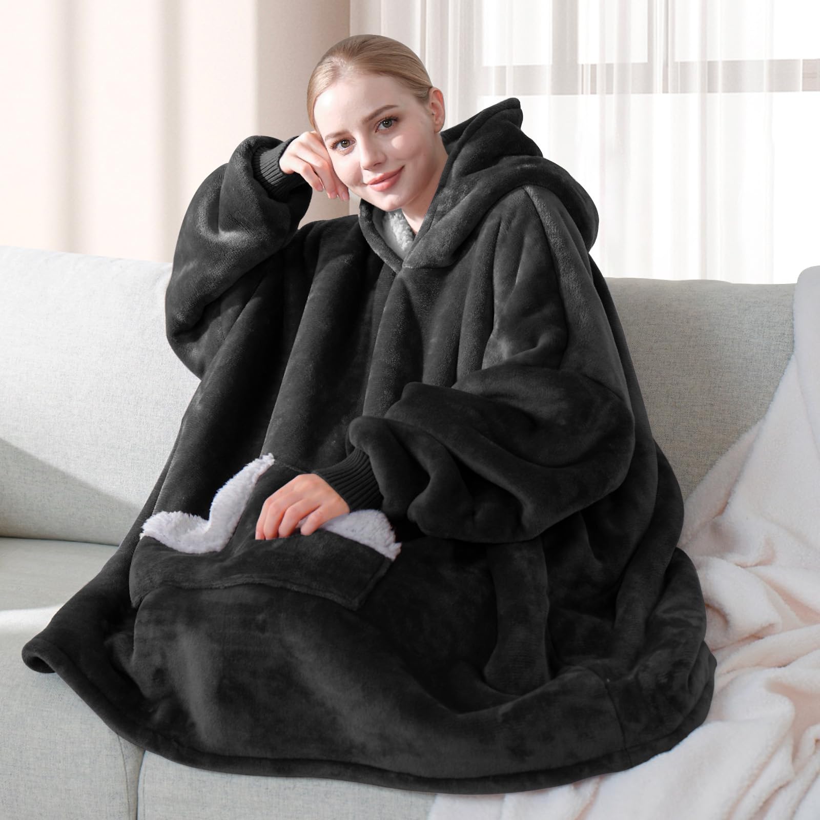 Hooded Blanket Giant Sweatshirt Touchat Wearable Blanket Hoodie