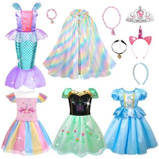 Meland Princess Dress Up for Girls - Dress Up Clothes for Little Girls with Cape, Princess Toys for Girls Age 3,4,5,6 Year Old, Meland Princess Dress Up for Girls - Dress Up Clothes for Little Girls with Cape, Princess Toys for Girls Age 3,4,5,6 Year Old,