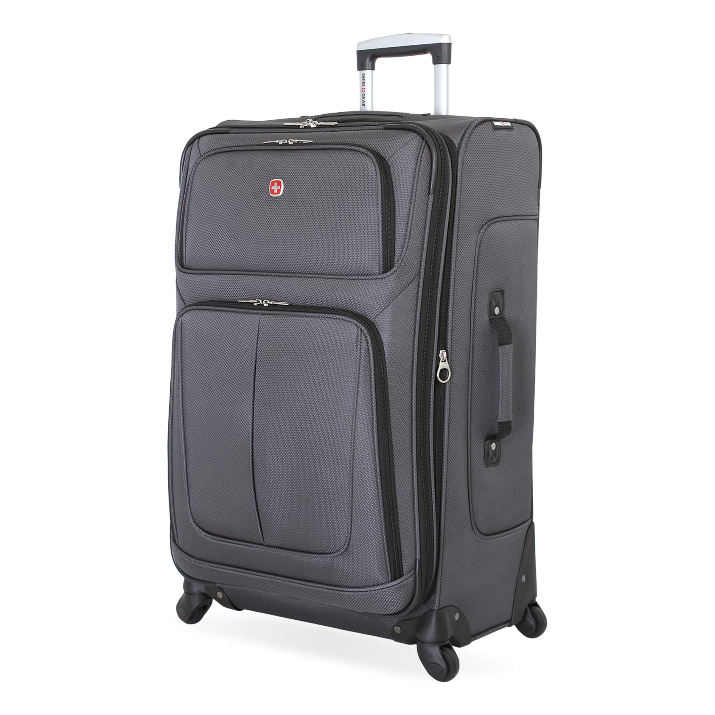SwissGear Sion Softside Expandable Luggage, Dark Grey, Checked
