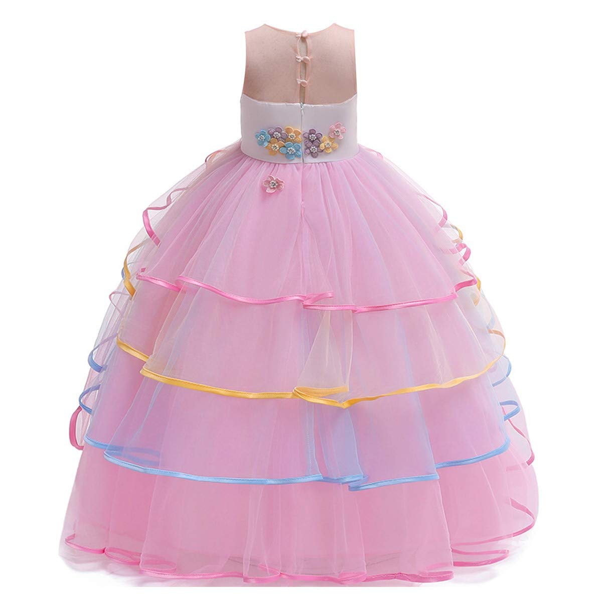 Unicorn Costume Dress With Headband - Girls Long Sleeve Tulle Pageant Party Dress, Birthday & Halloween