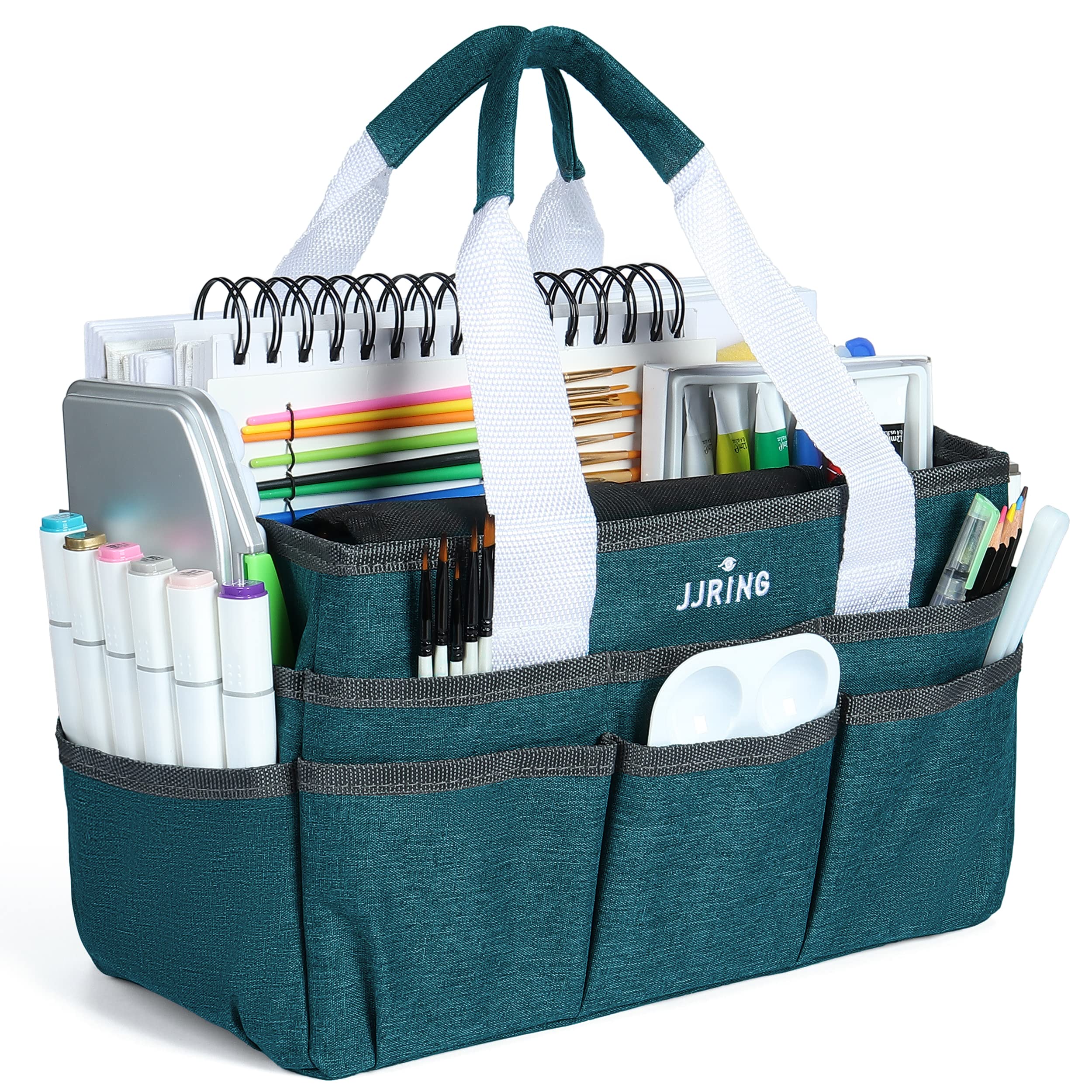 JJRING Craft Organizer Tote Bag for Art Storage, Caddy with