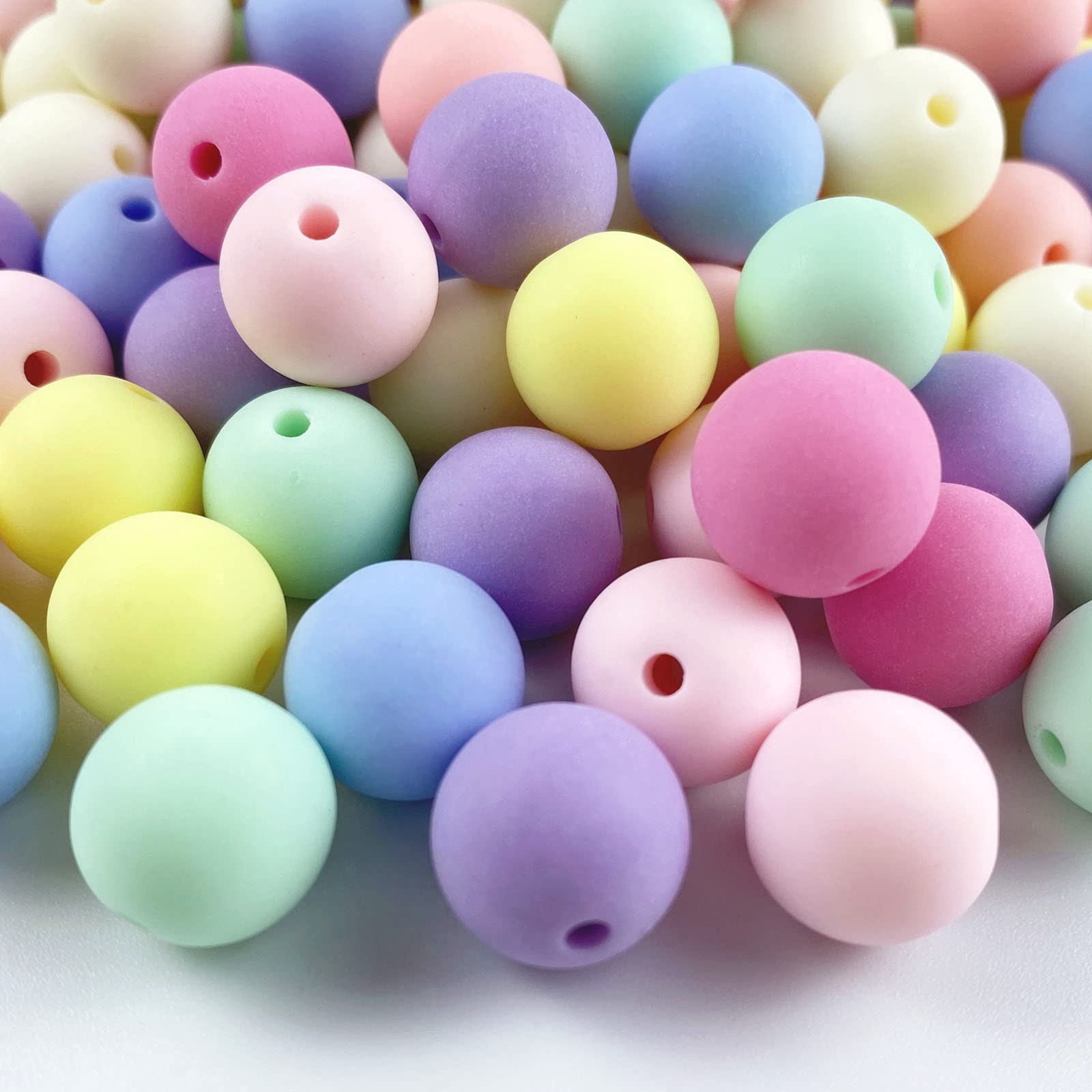 Jmassyang 200Pcs 14mm Candy Color Acrylic Round Frosted