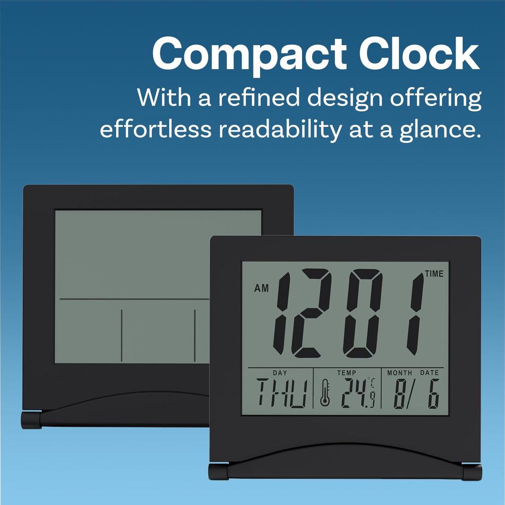 MMOBIEL Digital Clock LCD Travel Alarm Foldable Desk Top Clock Digital ...