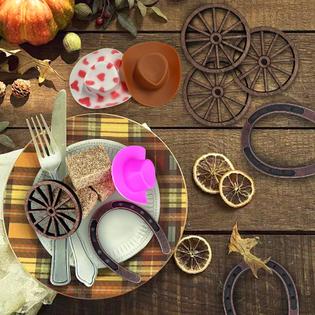 PPXMEEUDC 36PCS Western Party Decorations Mini Horseshoe Cowboy