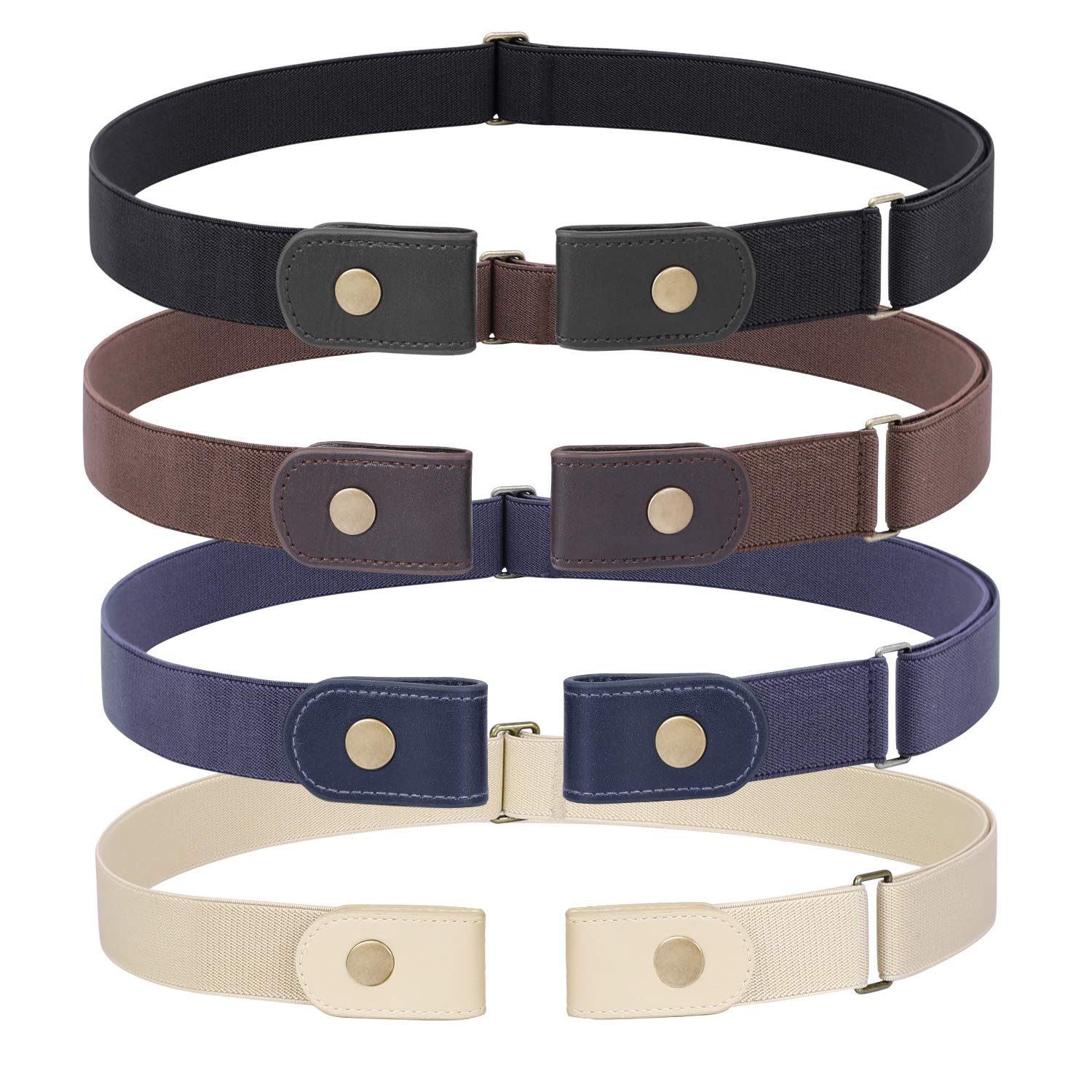 Whippy WHIPPY Pieces No Buckle Stretch Belt for Women Men Buckle