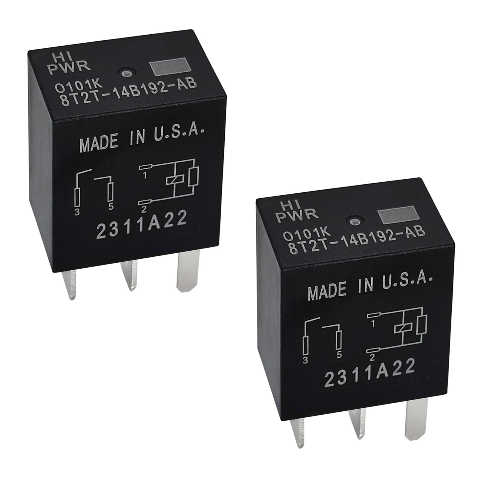 Relé 8T2T-14B192-AA - Relé automotriz de 4 pines y 12 V CC - Reemplazo
