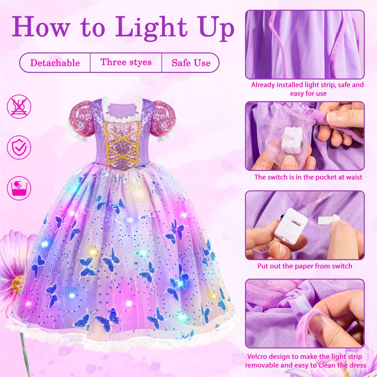 white purple dress A Line V Neck Purple Long Prom Dresses with White Appliques, Purple La –  Eip Collection