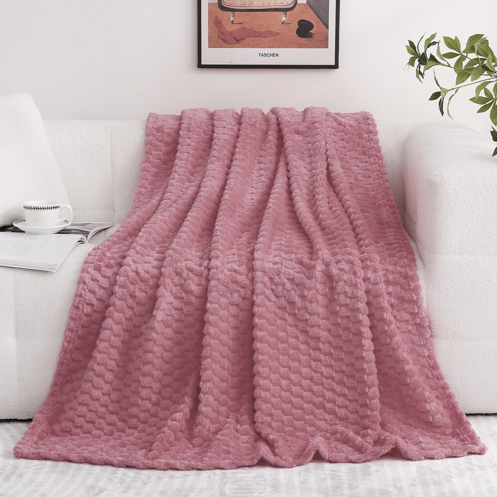 Puncuntex Dusty Pink Throw Blanket 50