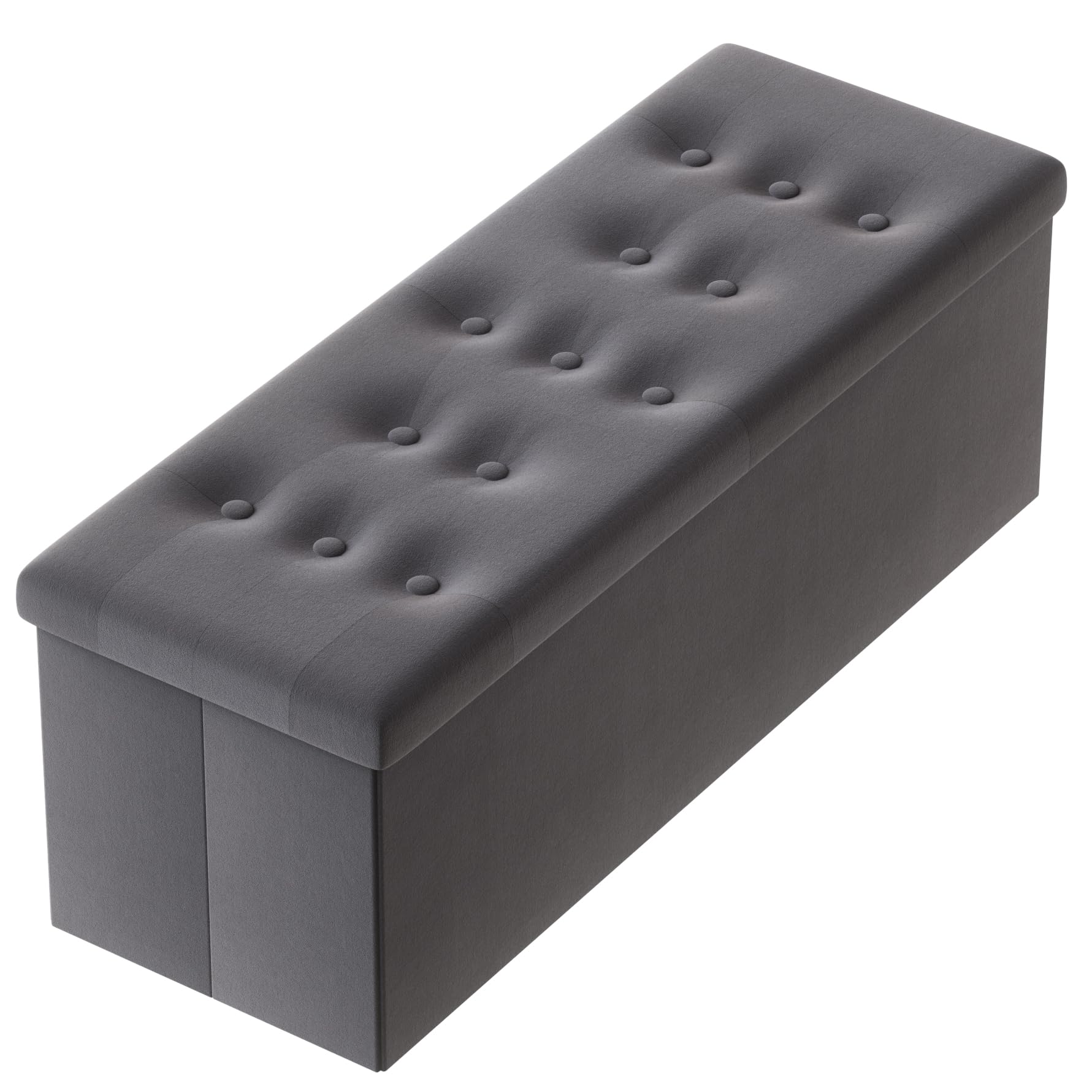 Prandom PRANDOM Jumbo Ottoman with Storage [1-Pack] Velvet Folding