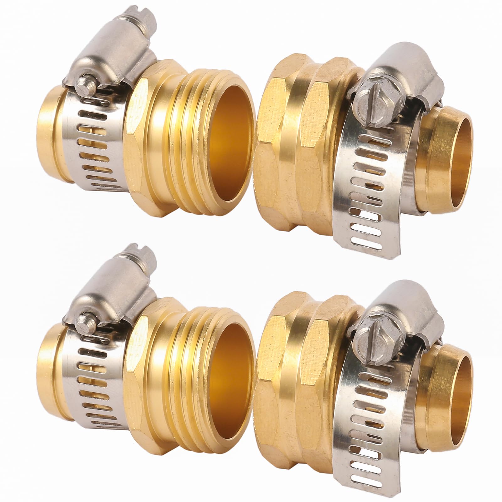 Brass Garden Hose Mender & End Repair Kit – 3/4 & 5/8 Inch Male/Female Connector