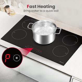 36" 5-Burner Built-In Induction Cooktop - 9200W, Touch Control, Black Glass (220-240V)