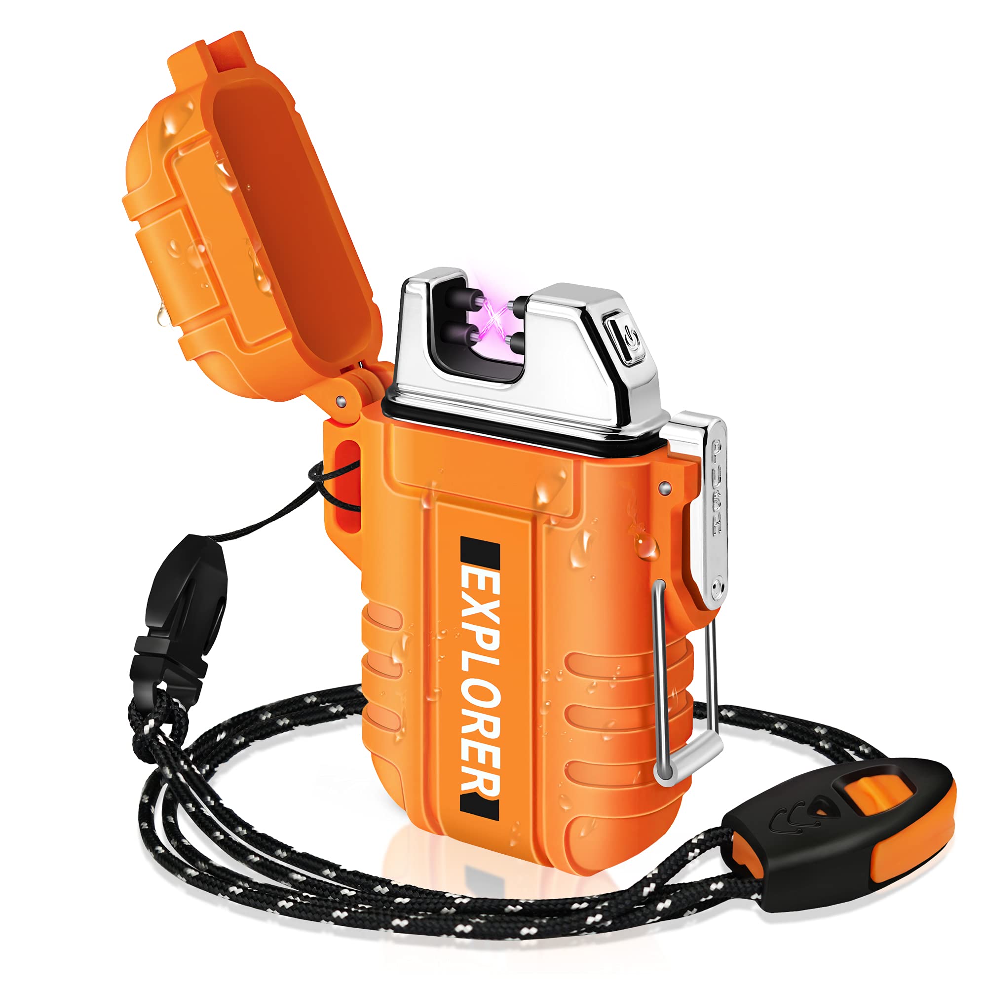 LAFAGIET Lafagiet Waterproof Arc Lighter, Dual Plasma Arc Lighter, USB  Rechargeable Flameless Electric Lighters for Candle, Camp