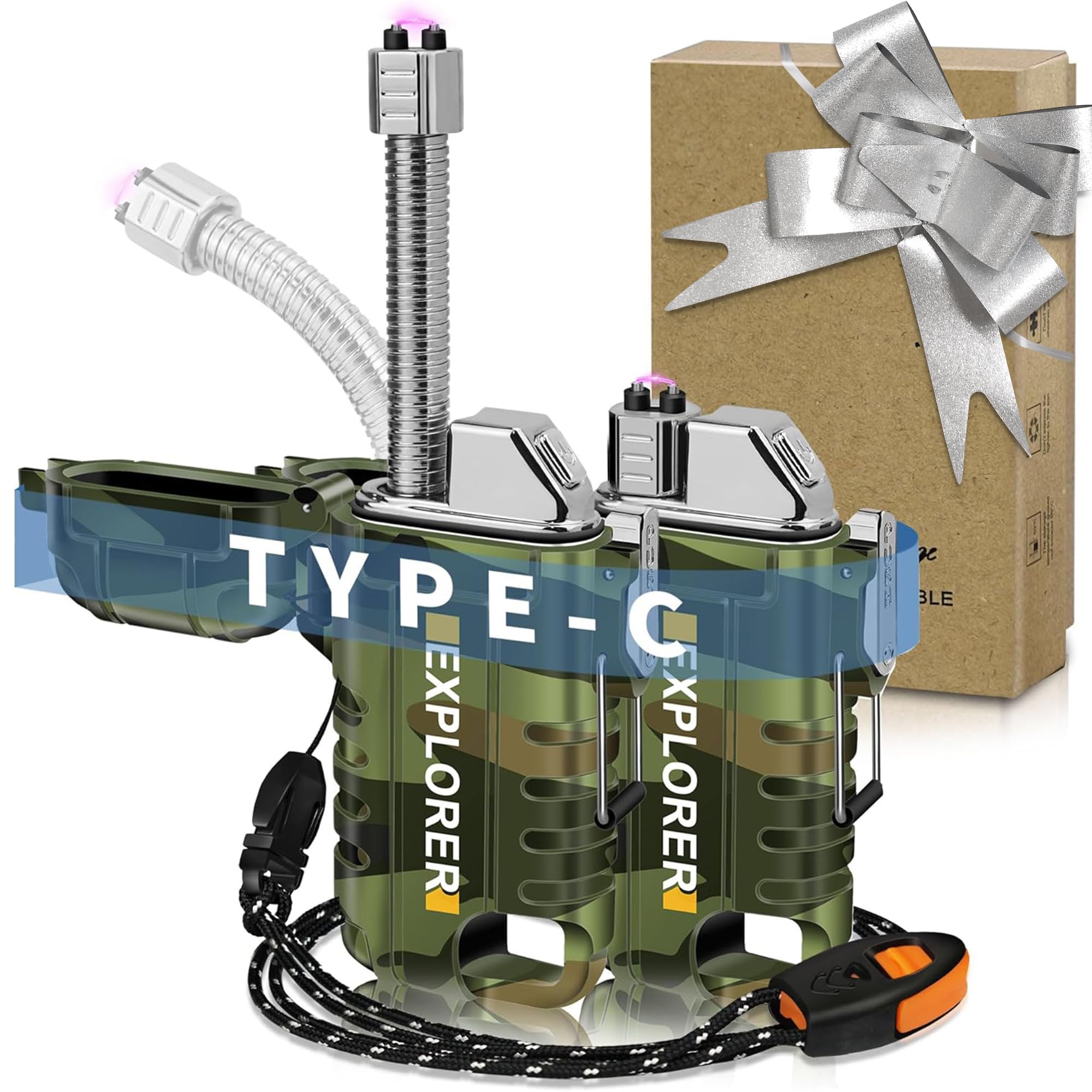 LAFAGIET Lafagiet USB C Rechargeable Lighter, 360 Flexible Neck, Wind &  Water Proof, Electric Arc Lighters for Candle, Camping