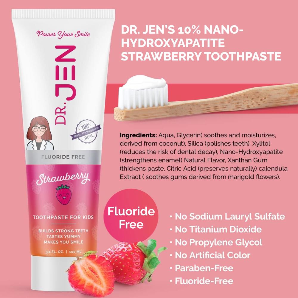 Hey Ren Toothpaste Dr Jen Fluoride Free, Childrens Remineralizing Toothpaste, Nano ...