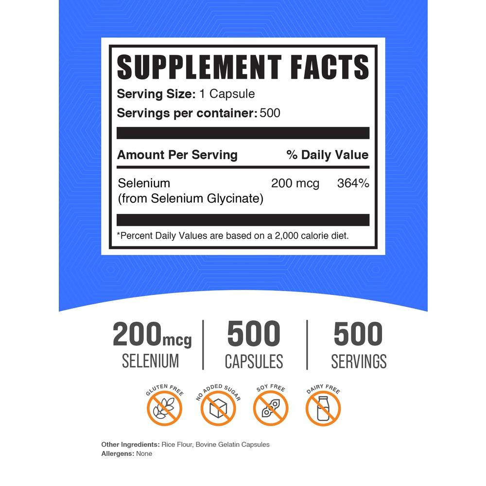 Elenium Mp BulkSupplements.com Selenium Glycinate Capsules - Selenium Supplement ...