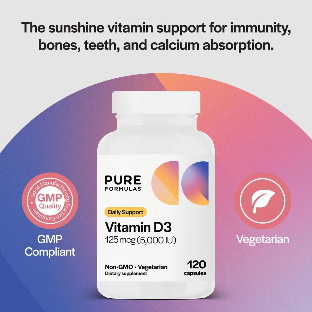 Pureformulas PureFormulas Vitamin D3 1,000 IU 25 mcg - Premium Vitamin D Supplement ...
