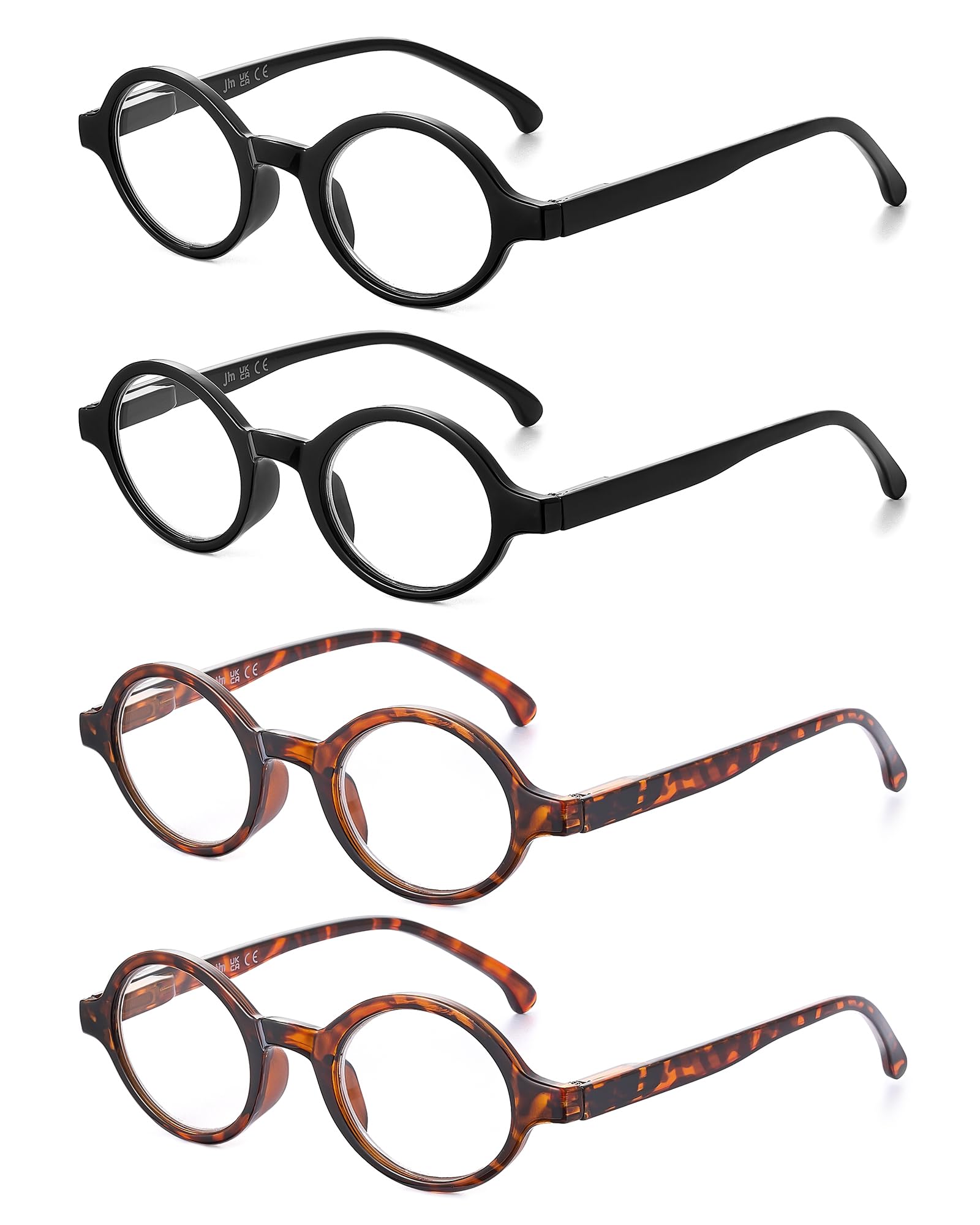 Stylish Tortoise and Black Reading Glasses Set +4.0 Black/Tortoise Thick Acetate Rectangle Reading Glasses - Roth main image 4