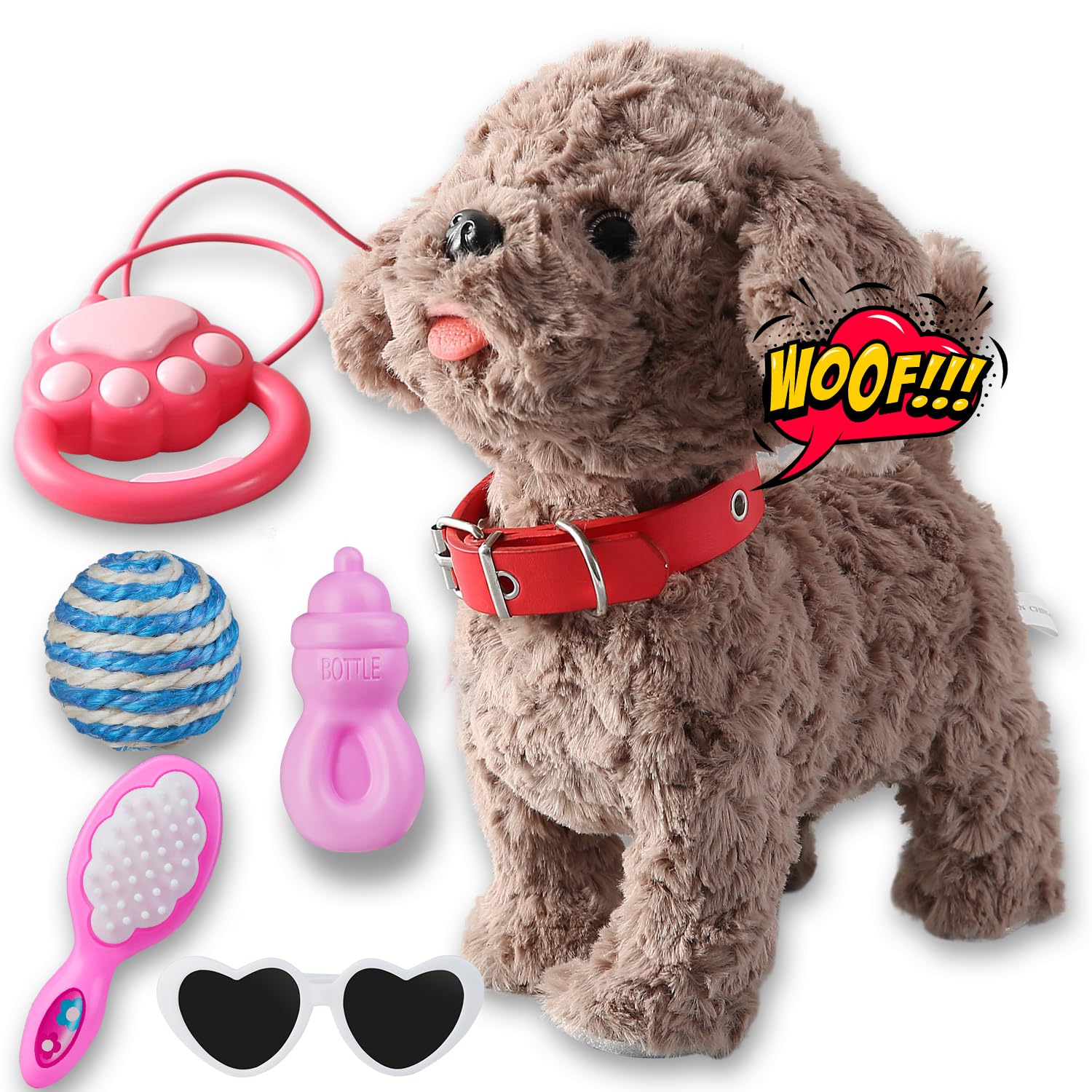 Marsjoy Walking Barking Dog Toy Singing Puppy Set, Repeat What You