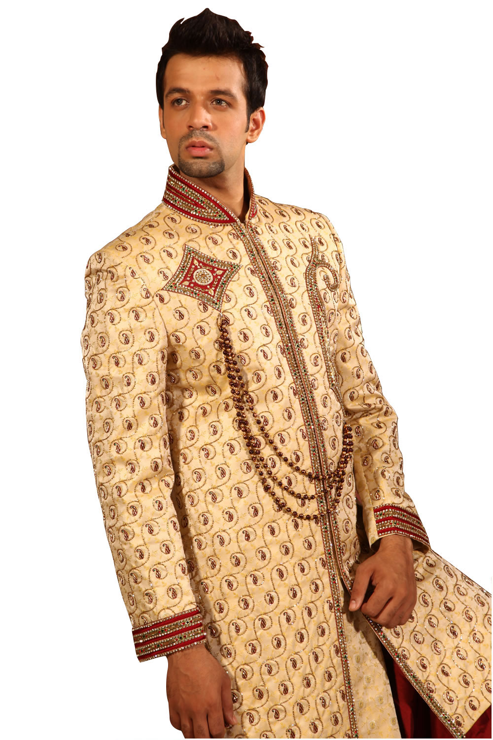 Saris And Things Bl Royal Indian Wedding Golden Sherwani For Men