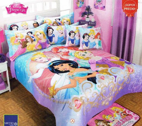 STF Disney Princess Comforter 6PC Bedspread Sheet Set TwinGirl