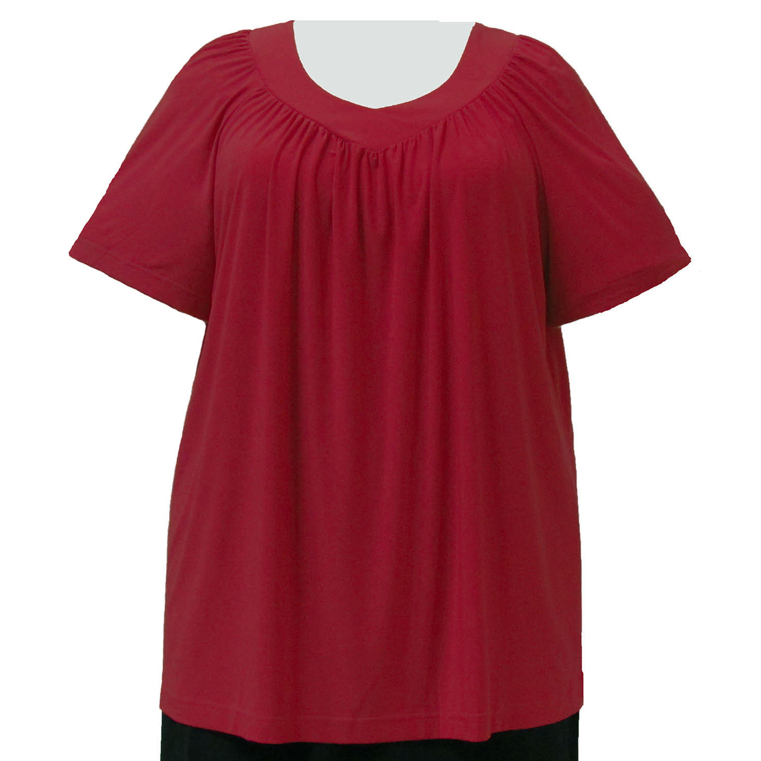 A Personal Touch Red V-Neck Pullover Top Plus Size Woman's Pullover Top