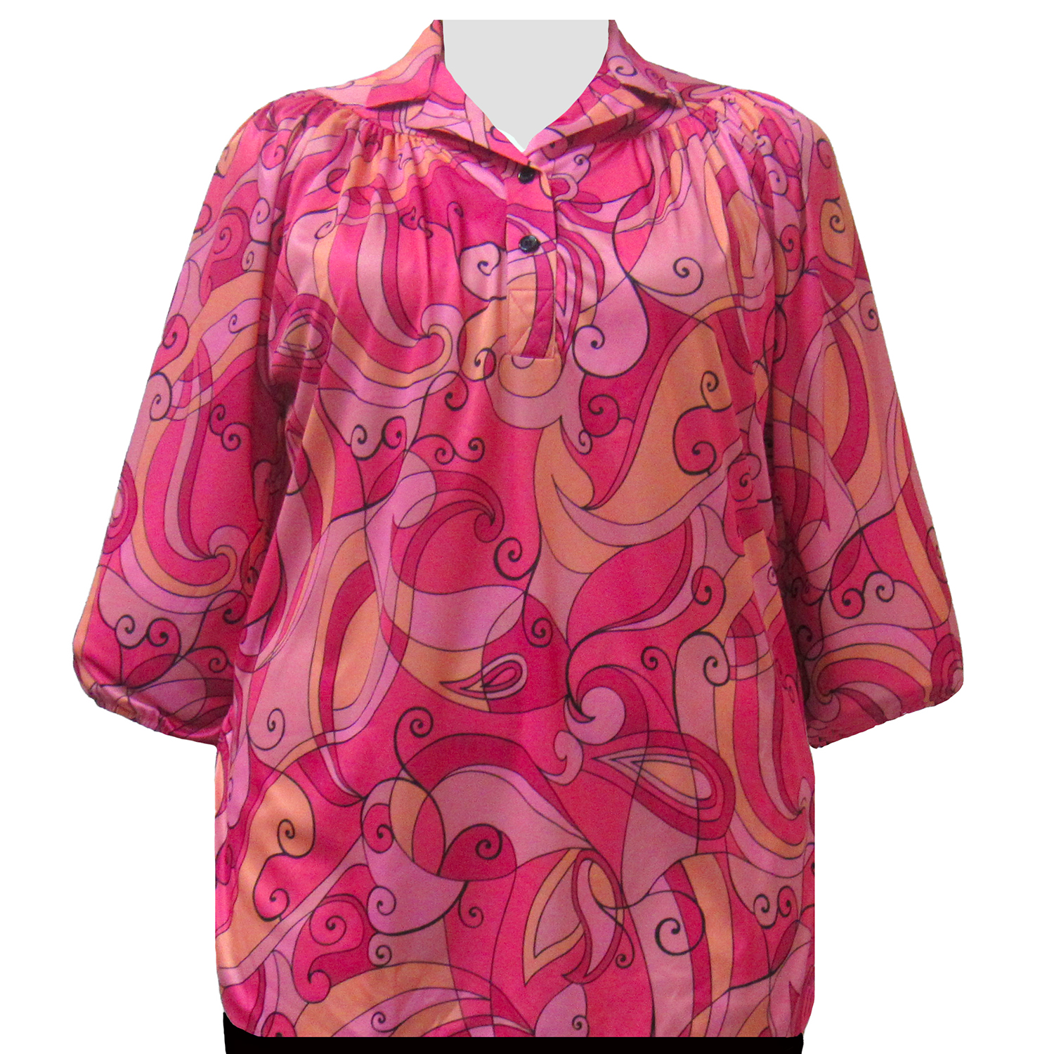 A Personal Touch Pink Scrolls Women's Plus Size Top