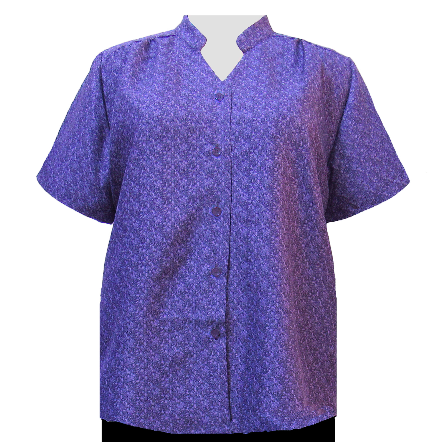 A Personal Touch Plus Size Mandarin Collar Tunic Purple Cora 