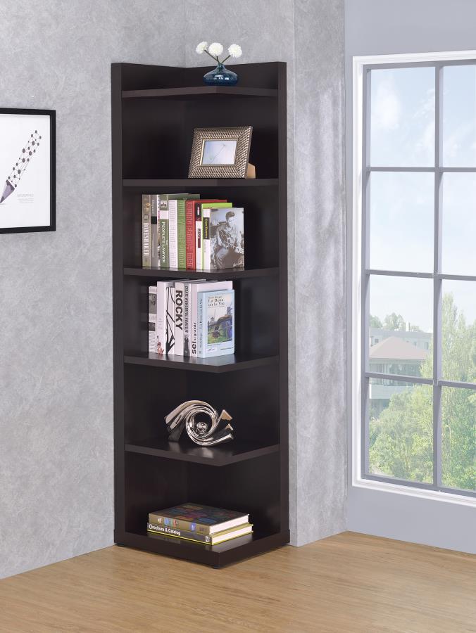 Coaster Fine Furniture Corner Bookcase Cuccino 800270
