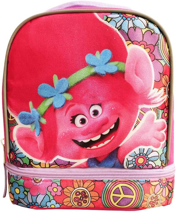 Amber Home Goods Trolls Dual-Chamber Lunch Tote Bag Box