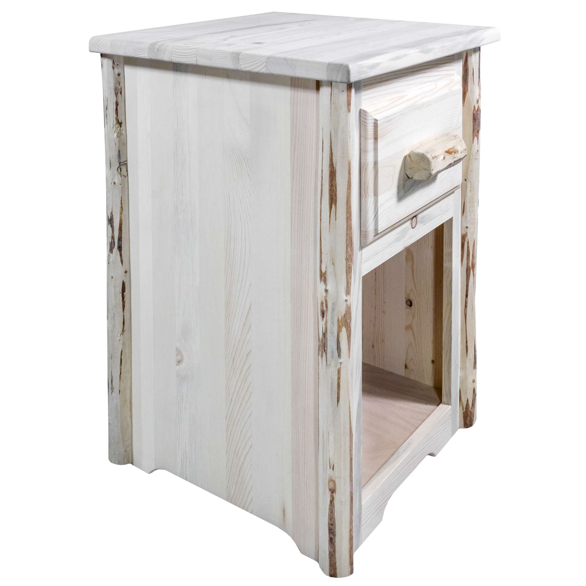 Montana Woodworks Montana Collection End Table With Drawer, Clear Lacquer Finish
