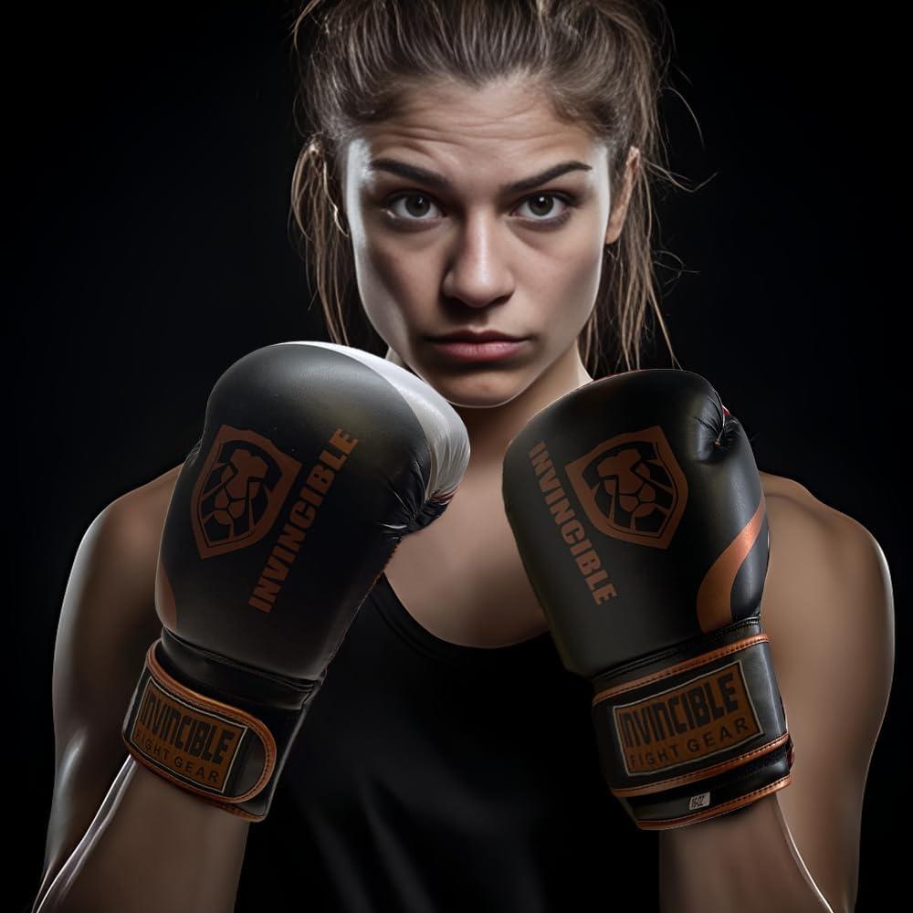 Amber Invincible Fight Gear Training Boxing Gloves for Boxing, Kickboxing, Muay Thai, MMA - Men, Women, Kids