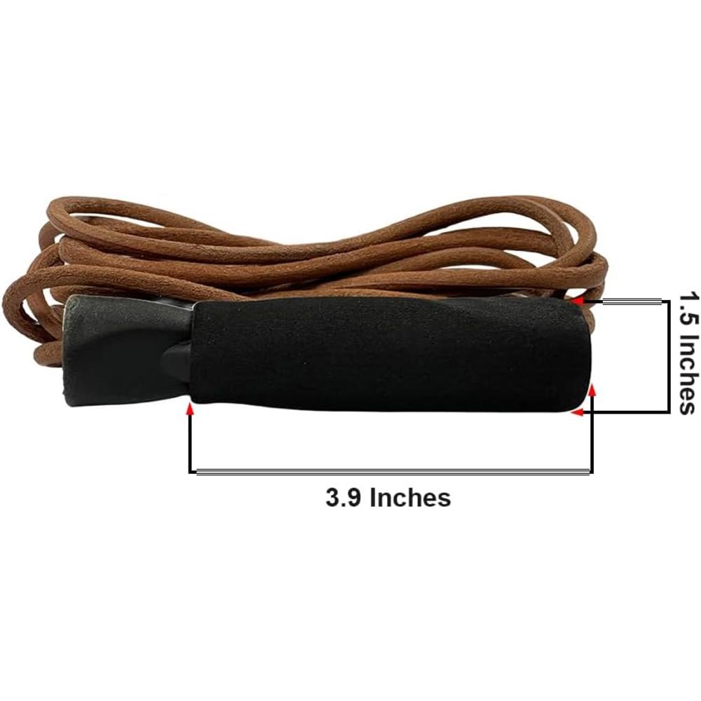AMBER Sports Top Leather Jump Rope with Foam Handles