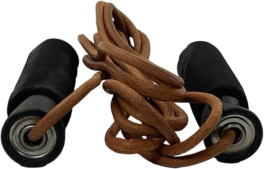 AMBER Sports Top Leather Jump Rope with Foam Handles
