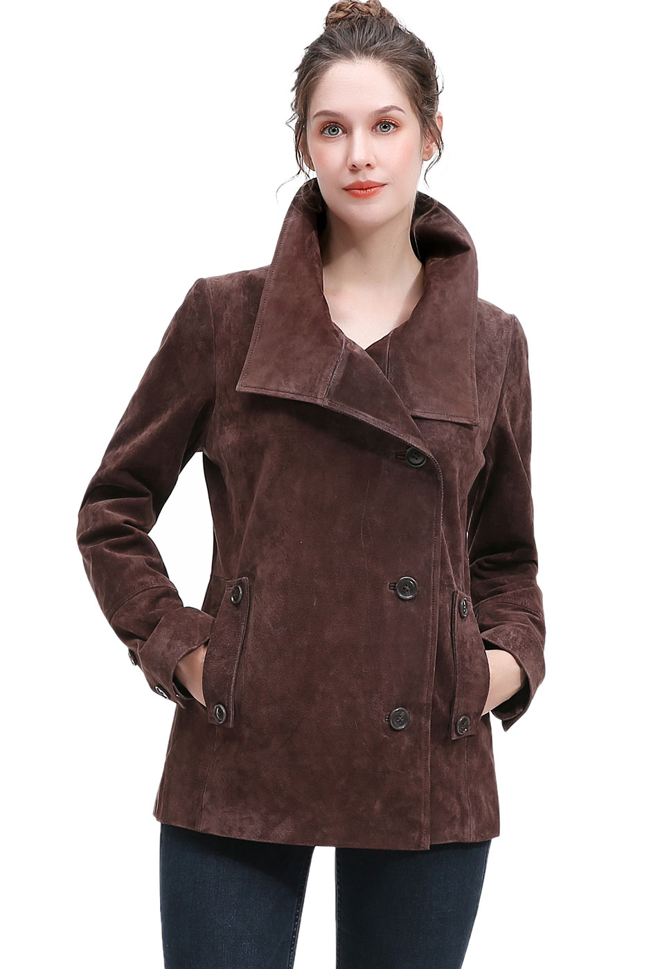 Bgsd Women S Suede Leather Jacket Regular Petite