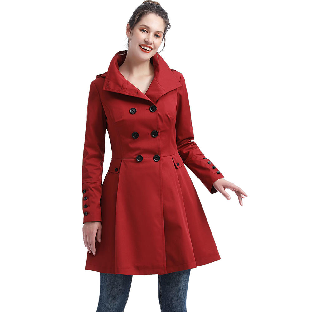Bgsd Women S Kayla Waterproof Hooded Mid Length Trench Coat Regular Plus Size Bgsd Women S Kayla Waterproof Hooded, Red Trench Coat Women S Plus Size