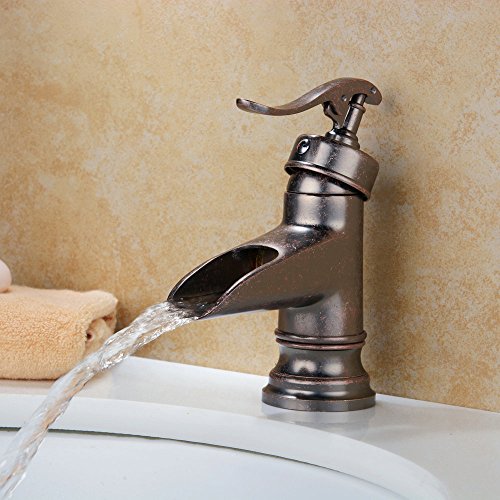 Hiendure Centerset Single Handle Rustic Bronze Bathroom Sink