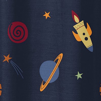 Sweet Jojo Designs Galactic Planets, Rocket Ship Shower Curtain
