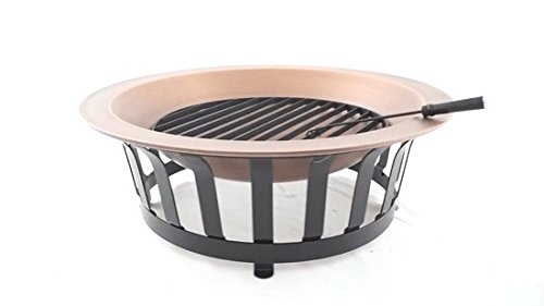 Titan Attachments 40 Solid 100 Copper Fire Pit Bowl Wood Burning Patio Frontgate Deck Grill Outdoor Living Outdoor Heating Cooling Outdoor Fireplaces Chimineas