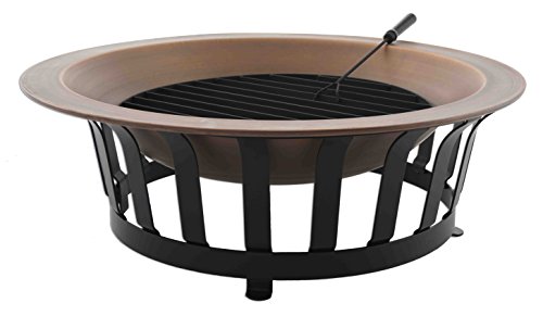 Titan Attachments 40 Solid 100 Copper Fire Pit Bowl Wood Burning Patio Frontgate Deck Grill Outdoor Living Outdoor Heating Cooling Outdoor Fireplaces Chimineas