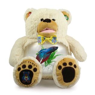 Teddy Tank Pearl White Bear Betta Fish Tank 8 Piece Premium teddy tank pearl white bear betta fish