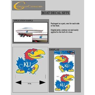 Collegiate Kansas Jayhawks Jumbo Boat Decals Fitness Sports Fan Shop Tailgating Outdoor Automotive Accessories