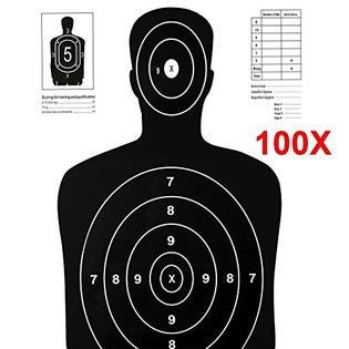 yaheetech 100 pcs white black silhouette splatterburst targe rifle pistol shooting target fitness sports outdoor activities hunting hunting accessories targets