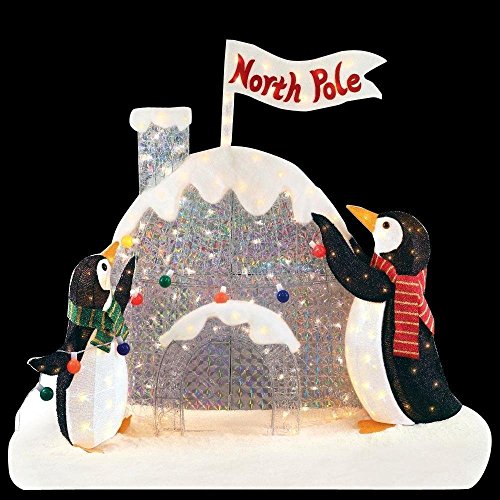 home accents holiday 4 lighted penguin decorating with colorful lights on irridescent north pole igloo outdoor christmas decoration outdoor living - North Pole Christmas Decorations home accents holiday 4 lighted penguin decorating with colorful lights on irridescent north pole igloo outdoor christmas decoration outdoor living - North Pole Christmas Decorations