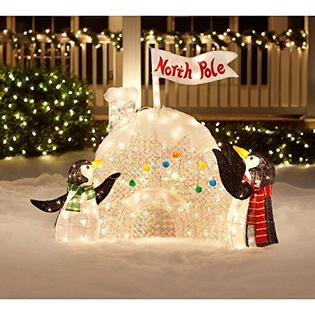 home accents holiday 4 lighted penguin decorating with colorful lights on irridescent north pole igloo - North Pole Christmas Decorations home accents holiday 4 lighted penguin decorating with colorful lights on irridescent north pole igloo - North Pole Christmas Decorations