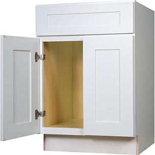 Everyday Cabinets 27 Inch Base Cabinet In Shaker White With 1 Soft