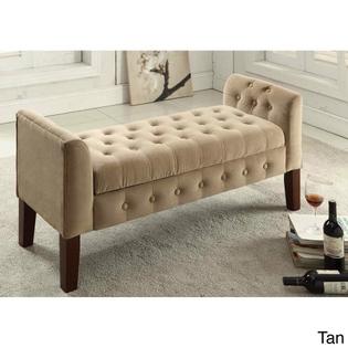 Kinfine Hinged Storage Bench For Bedroom Or Living Room Tufted