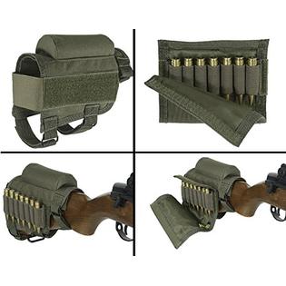 Tactical Buttstock Cheek Rest With Rifle Shell Holder - Fits 7.62, .308, 300 Winmag